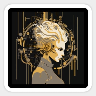 Futuristic Portrait: Embrace the Matrix-Inspired Aesthetic 2 Sticker